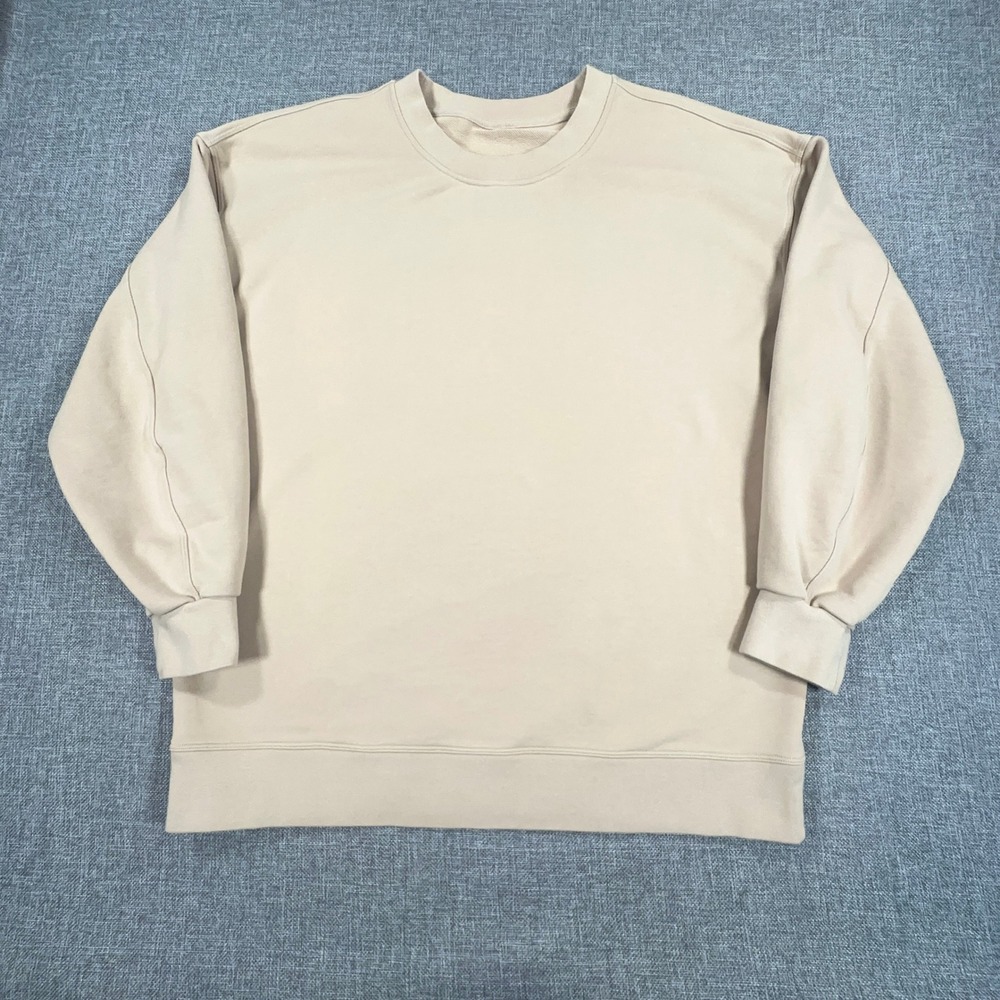 Lululemon Perfectly Oversized Crew Sweatshirt Womens 8 Trench Brown Beige Terry